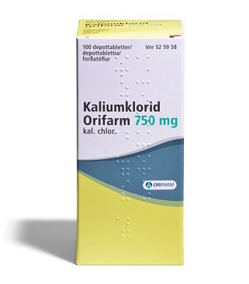 KALIUMKLORID ORIFARM 750 mg (100 kpl)