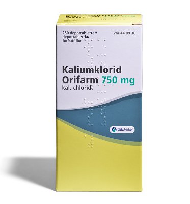 KALIUMKLORID ORIFARM 750 mg (250 kpl)