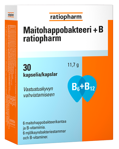 MAITOHAPPOBAKTEERI + B RATIOPHARM (30 KAPS)