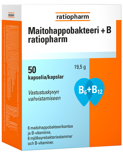 MAITOHAPPOBAKTEERI + B RATIOPHARM (50 KAPS)