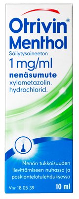 OTRIVIN MENTHOL SÄILYTYSAINEETON 1 mg/ml (10 ml)