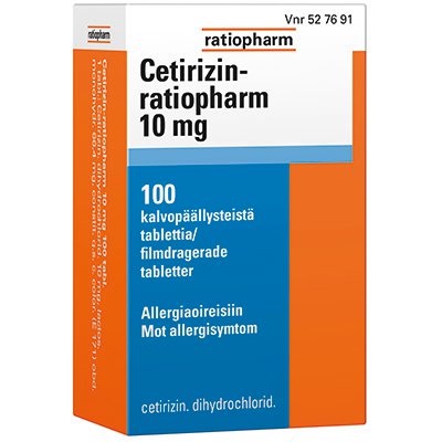 CETIRIZIN-RATIOPHARM 10 mg (100 fol)