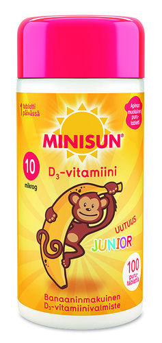 MINISUN D-VITAMIINI 10 MIKROG JUNIOR APINA (100 PURUTABL)