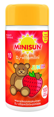 MINISUN D-VITAMIINI 10 MIKROG JUNIOR NALLE (100 PURUTABL)