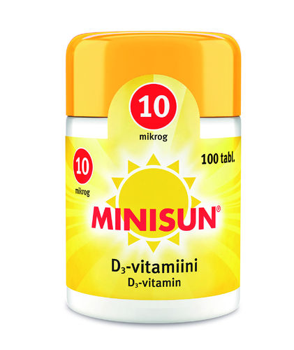 MINISUN D-VITAMIINI 10 MIKROG (100 PURUTABL)