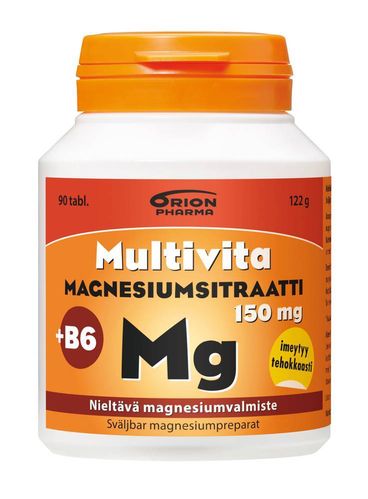 MULTIVITA MAGNESIUMSITRAATTI + B6 (90 TABL)