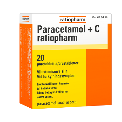 PARACETAMOL+C RATIOPHARM 500/200 mg (20 kpl)