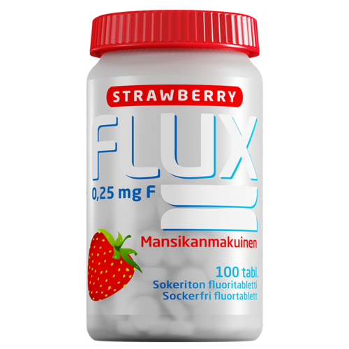 Flux Strawberry fluoritabletti (100 imeskelytabl)