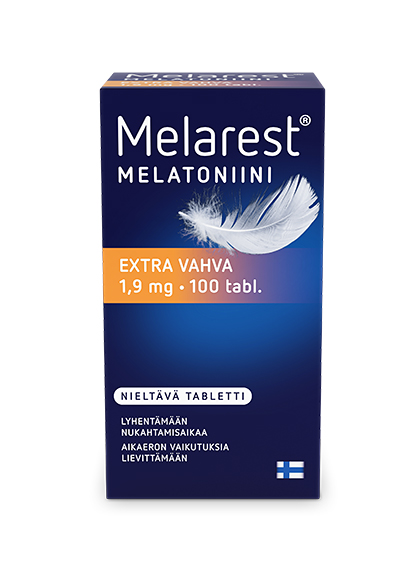 Melarest melatoniini Extra vahva sisältää 1.9 mg melatoniinia.