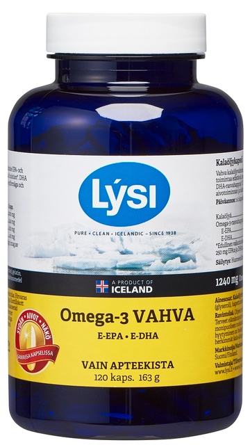 Vahva Lysi Omega-3 kalaöljyvalmiste sydämesi tueksi.